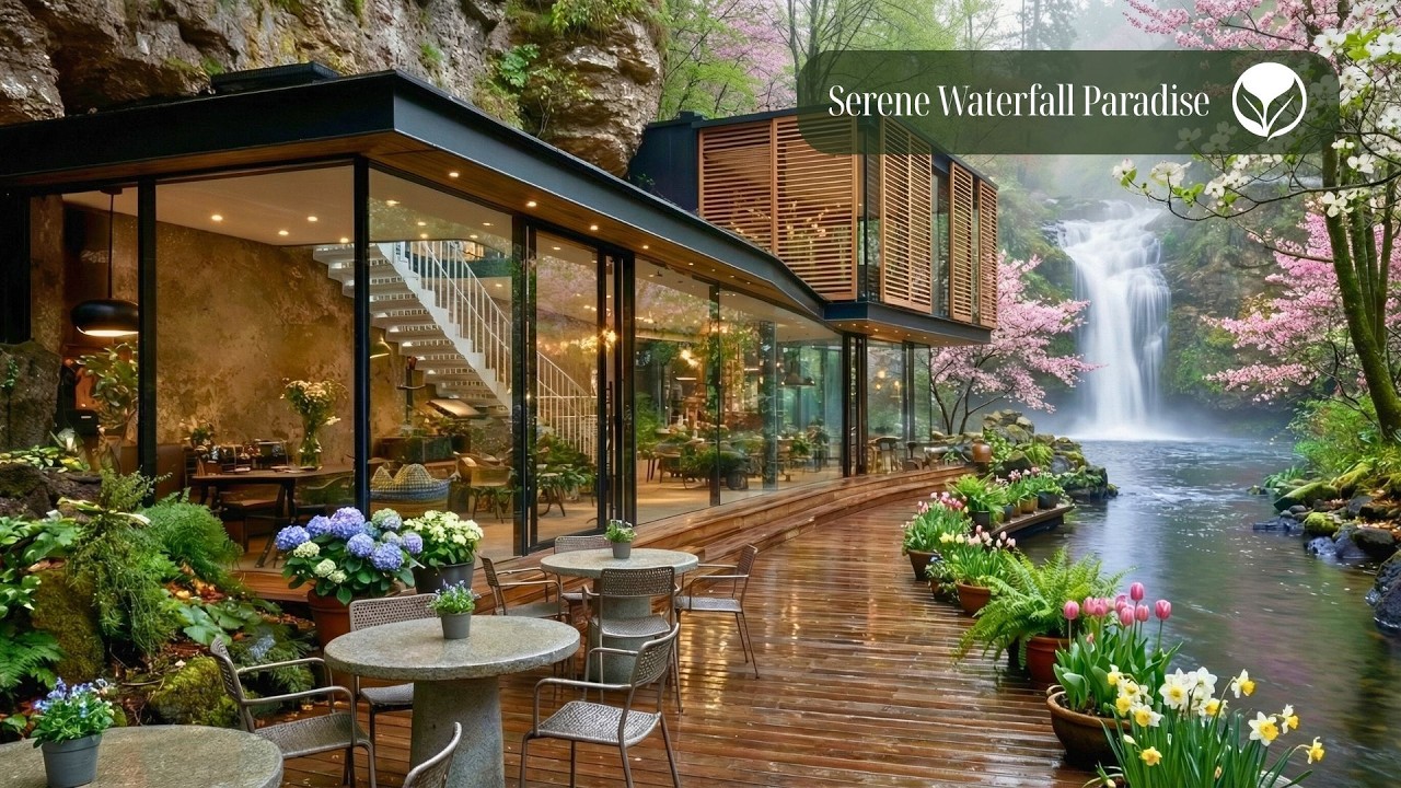 Serene Spring Waterfall 🌸 Nature Sounds and Birds for a Peaceful Day