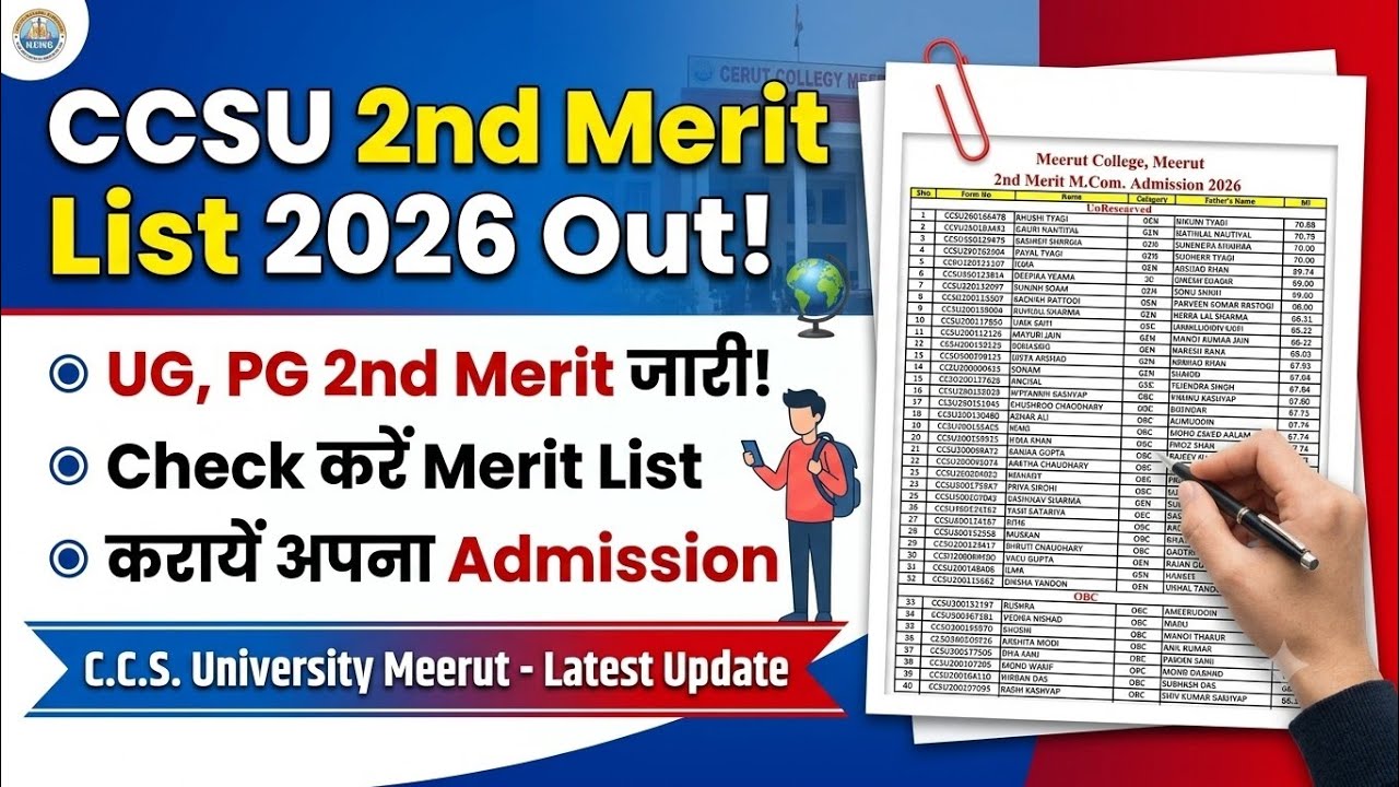 CCSU 2nd merit list 2026 | CCSU news update today | CCSU merit list 2026 | CCSU offer letter 2026