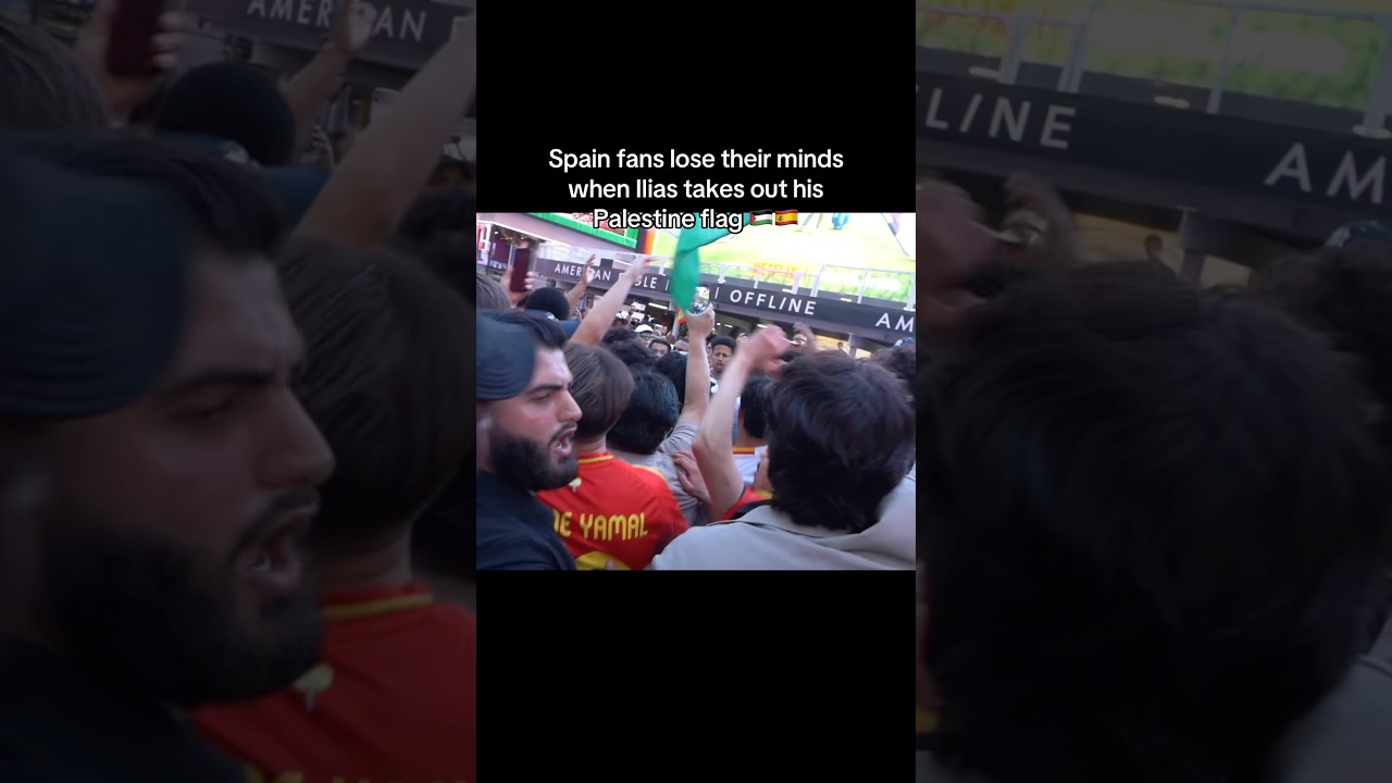 Spain fans lose their minds over Palestine flag after winning world cup