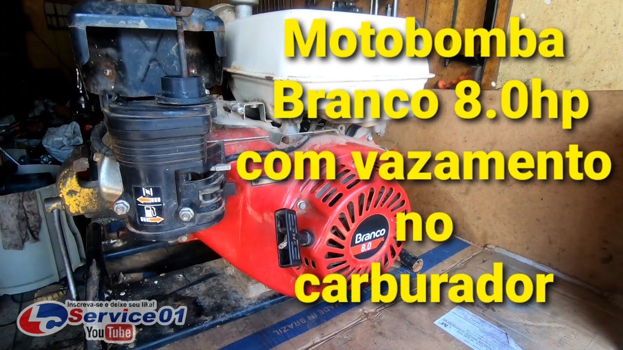 #BombaBranco8hp #Branco8hp Motobomba  à Gasolina 8.0 Hp -Branco com carburador com  vazamento