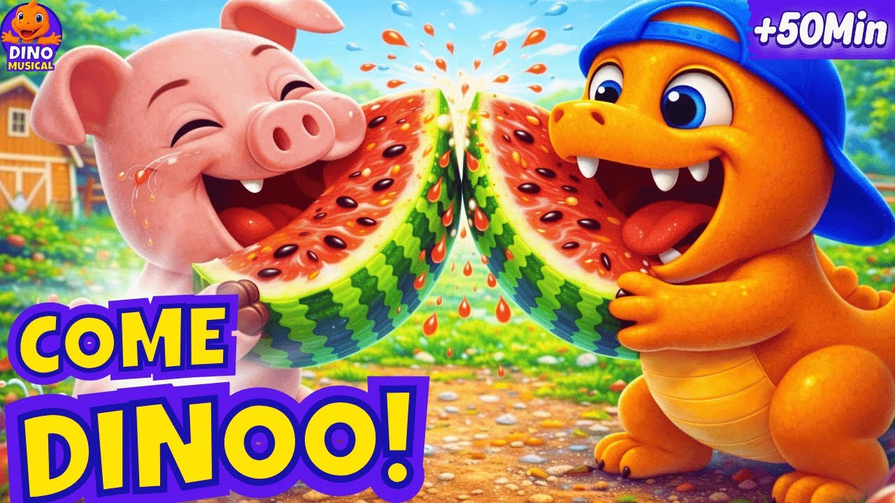 🦖😂🍉 50 MINUTOS — COME, DINOO! A MELANCIA EXPLODIU na Fazendinha da Dinolândia! 🎶