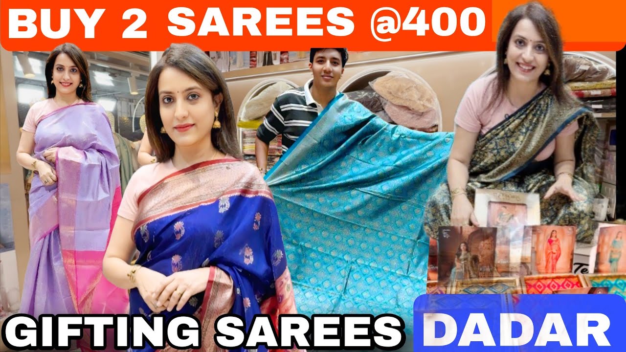 दादर Buy 1 Get 1 FREE ₹400 Se Sarees Bridal बस्ता & Nauvari | DADAR ka Cheapest Saree Shop in MUMBAI