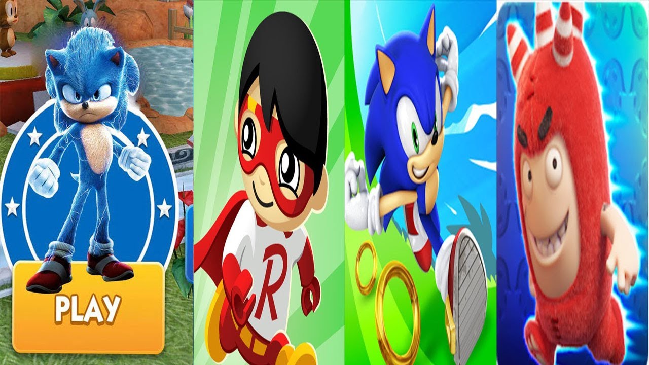Sonic Dash vs Oddbods Turbo Run vs Blue Hedgehog Hero Run vs Tag with Ryan Gameplay