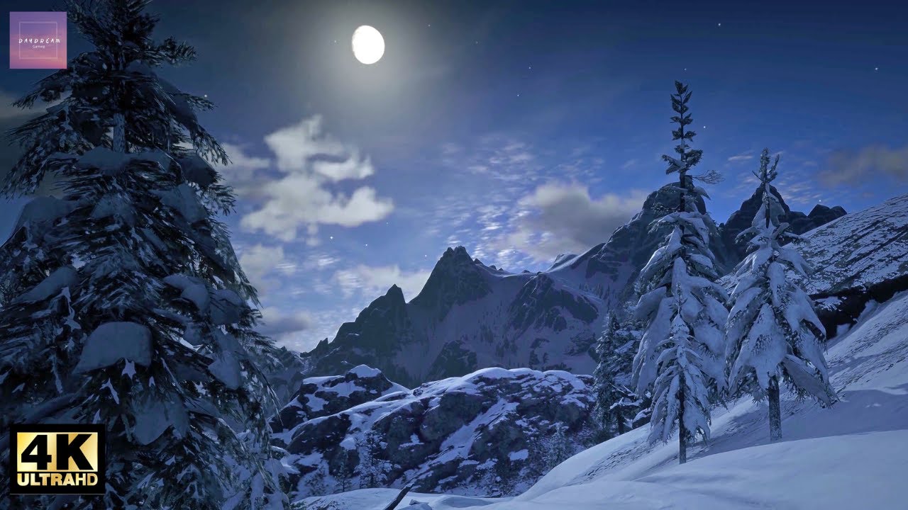 Early Morning Walk in Snowy Mountains in Red Dead Redemption 2 [ Relaxing Ambience - 4K Ultra ]
