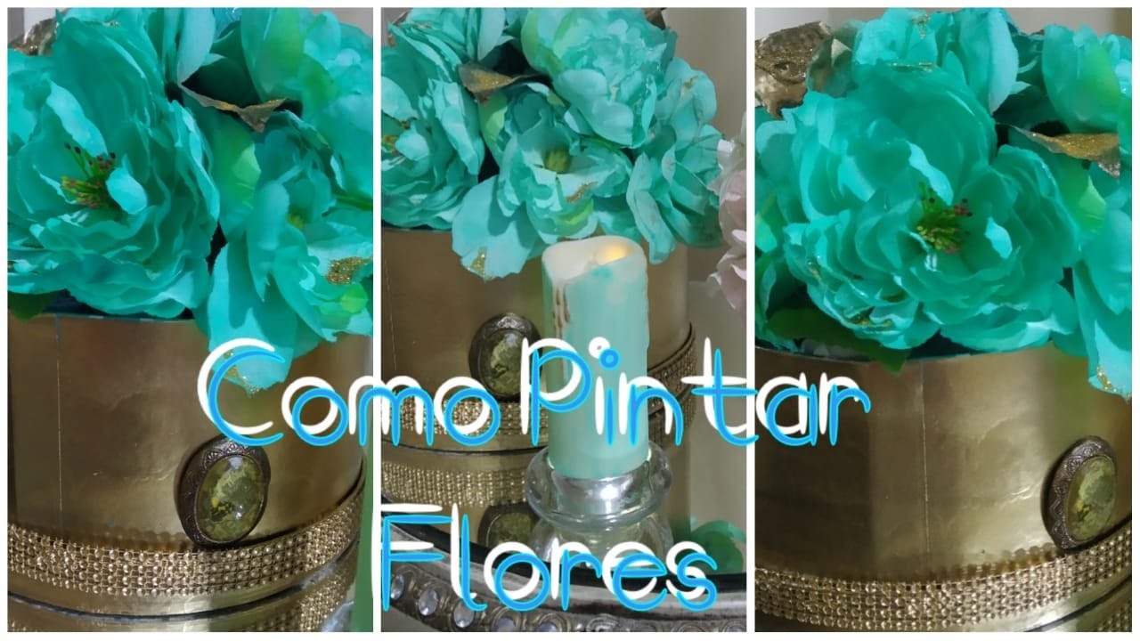 Cómo hacer flores y ideas para pintar flores azul turquesa decoracion con ellas|Mariapia en Casa