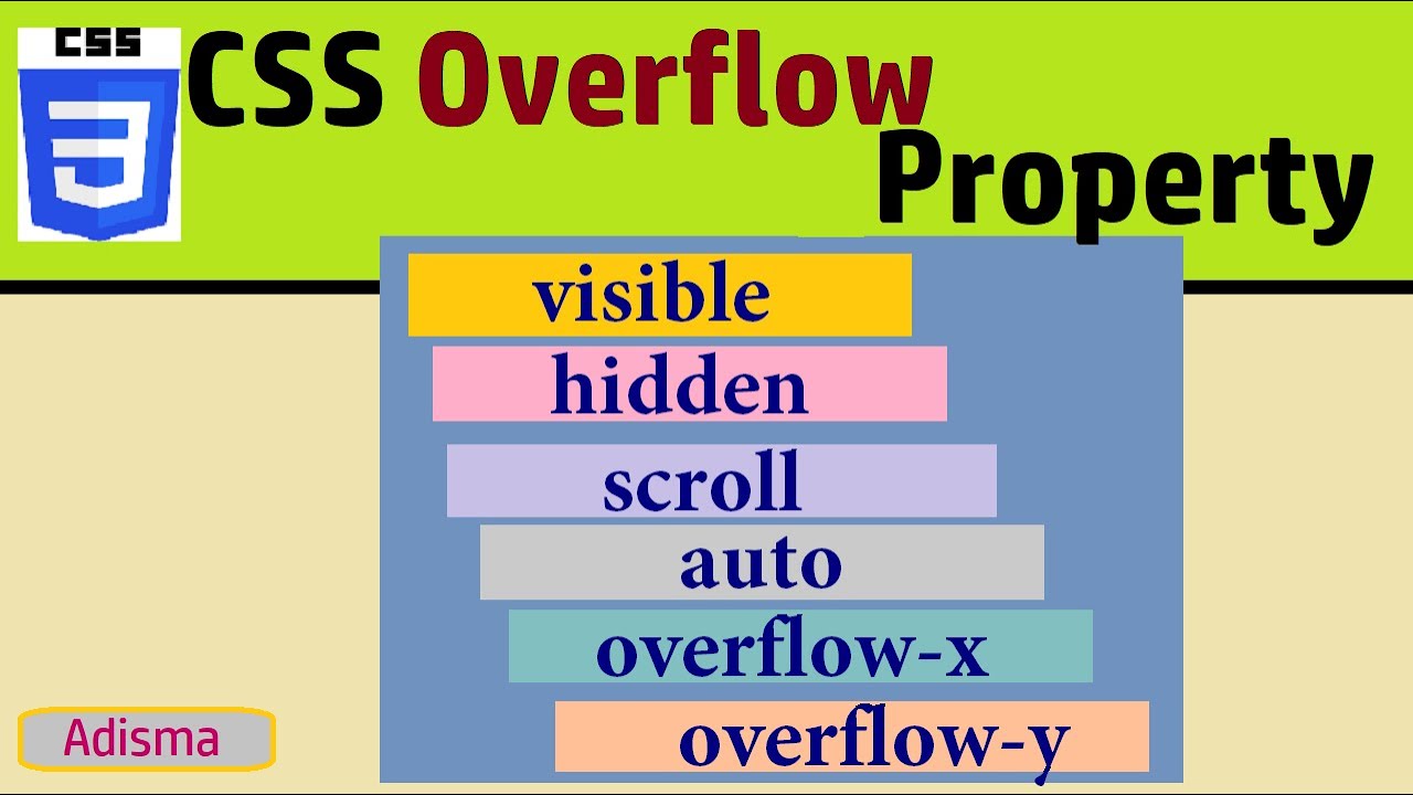 CSS Overflow Property: visible, hidden, scroll, auto, overflow-x , overflow-y ||30thVideo || Adisma