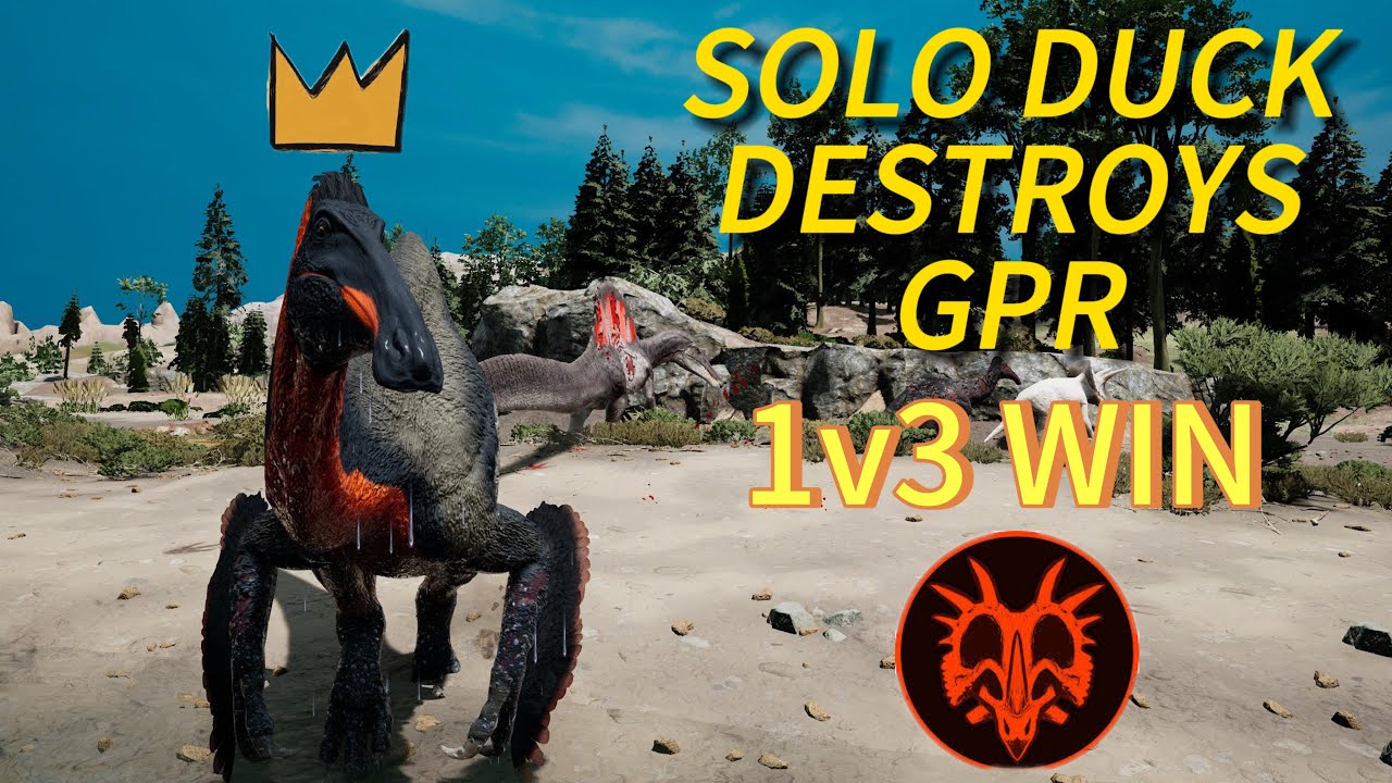 SOLO Duck DESTROYS GPR (1v3 WIN) - Path Of Titans 