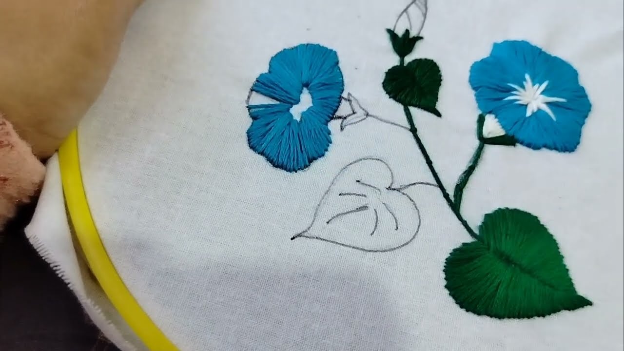 Beautiful Morning Glory Embroidery Design for Beginners 