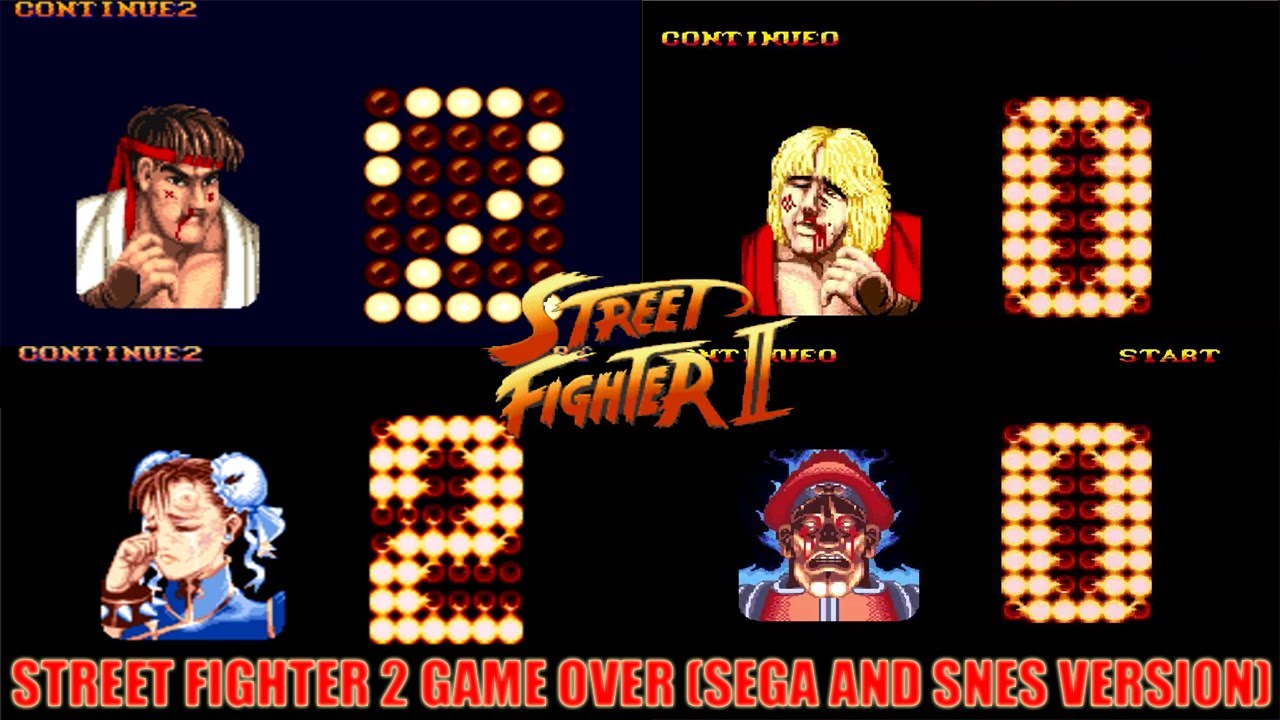 Game Over - Street Fighter II - SEGA and SNES version