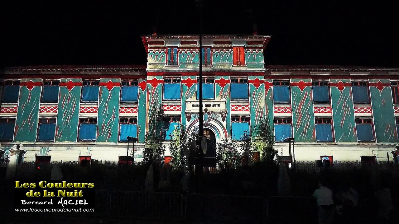 La Fete spectacle mapping video les couleurs de la nuit