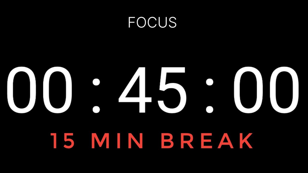 45/15 Pomodoro Timer | 4 Hour Work With Focus