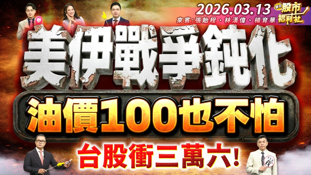 美伊戰爭鈍化 油價100也不怕 台股衝三萬六║張貽程、林漢偉、楊育華║2026.03.13