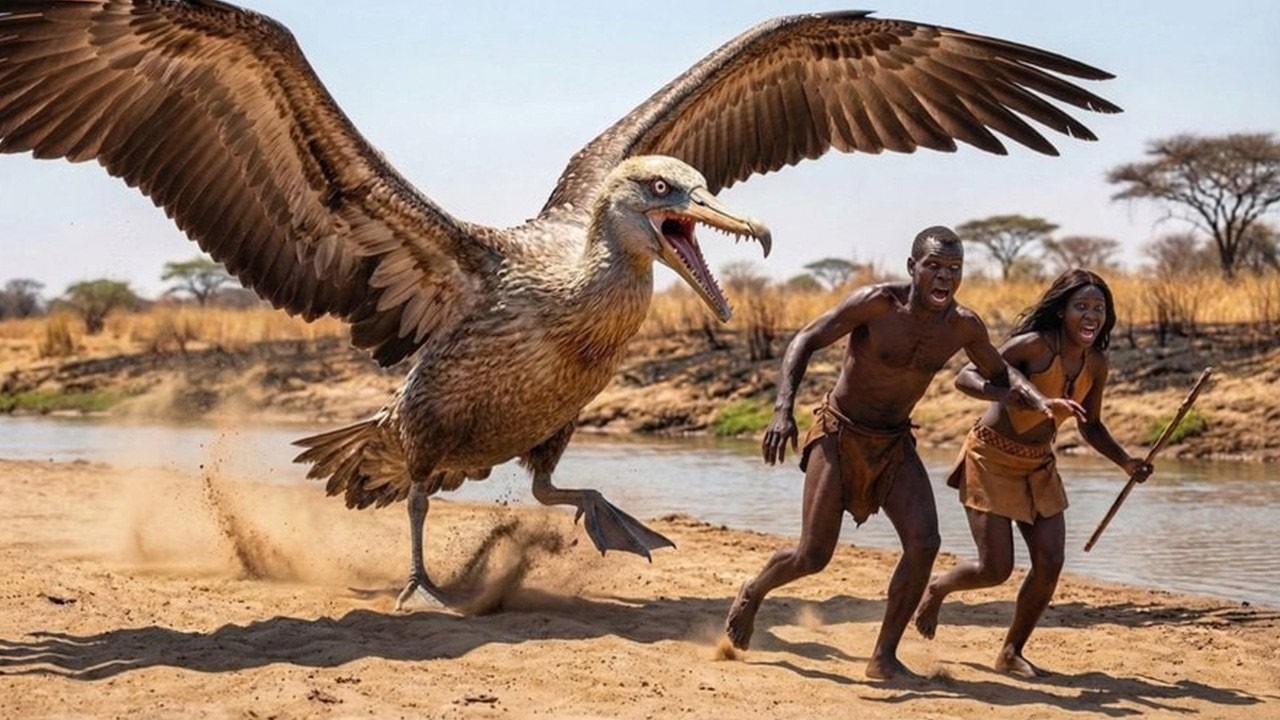Life Millions of Years Ago | Terror on the Riverbank: Giant Pelagornis Attacks a Homo Erectus Pair