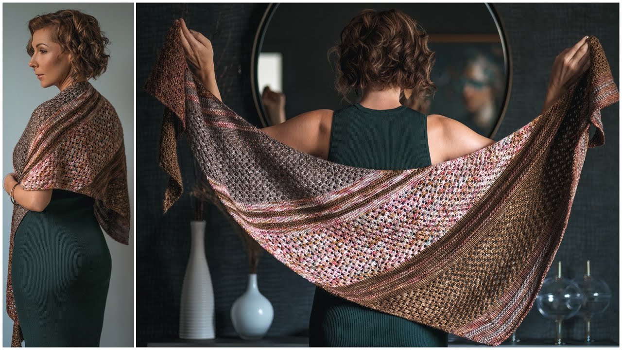 How to Make This Stunning Fall-Inspired Shawl: Fall Gloaming! Easy and Repeating Knit Pattern