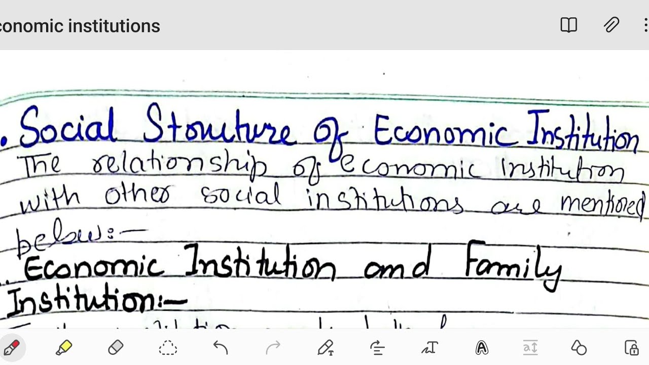 Economic institutions, types and social structure of economic institution notes explained