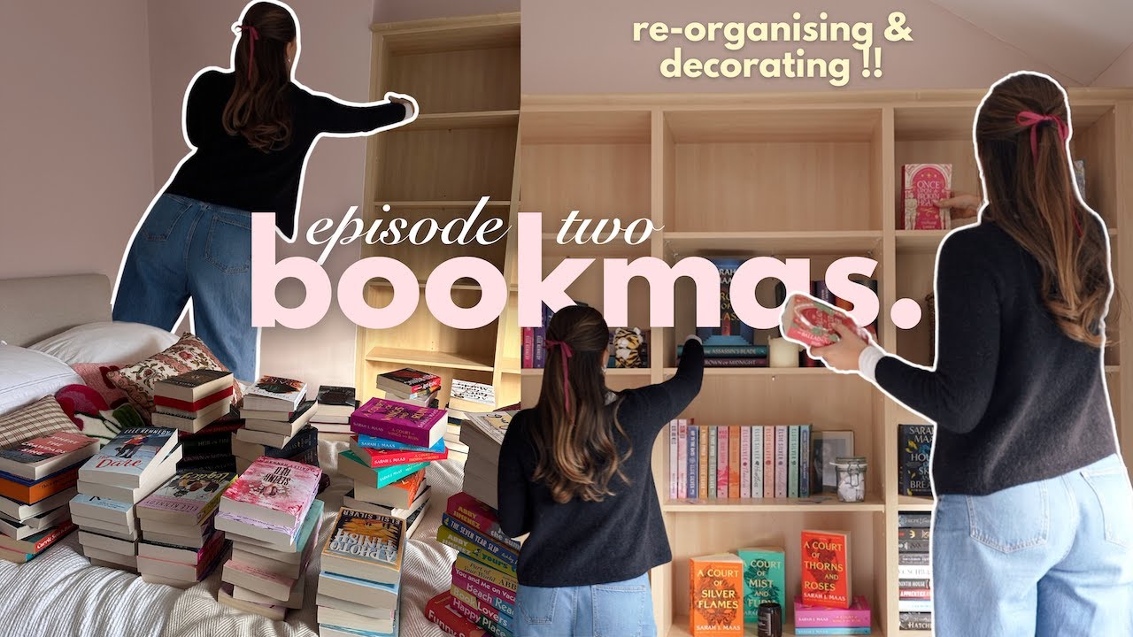 reorganising and decorating my bookshelf 📚🎄 BOOKMAS