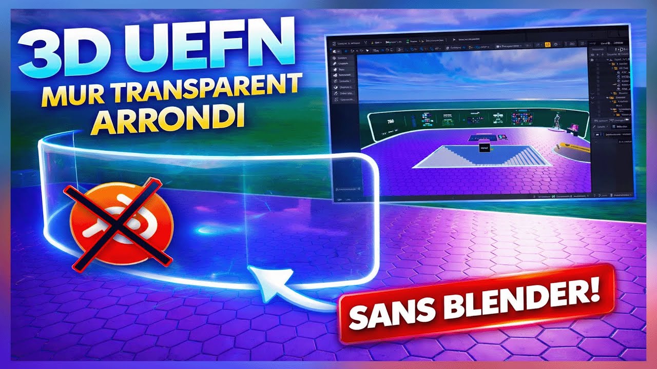 UEFN Fortnite : Mur 3D arrondi transparent (sans Blender)
