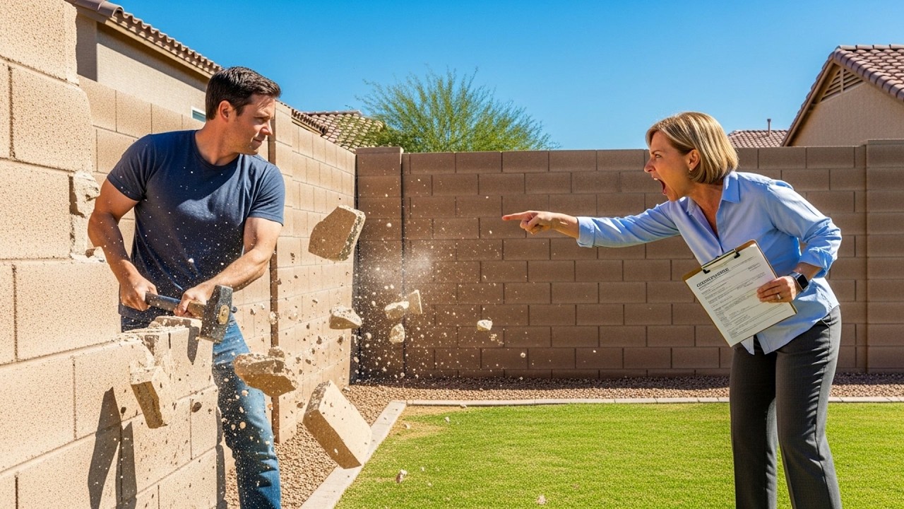 HOA Built A Wall On My Side Of The Line, I Demolished It And Sent Them The Contractor Bill
