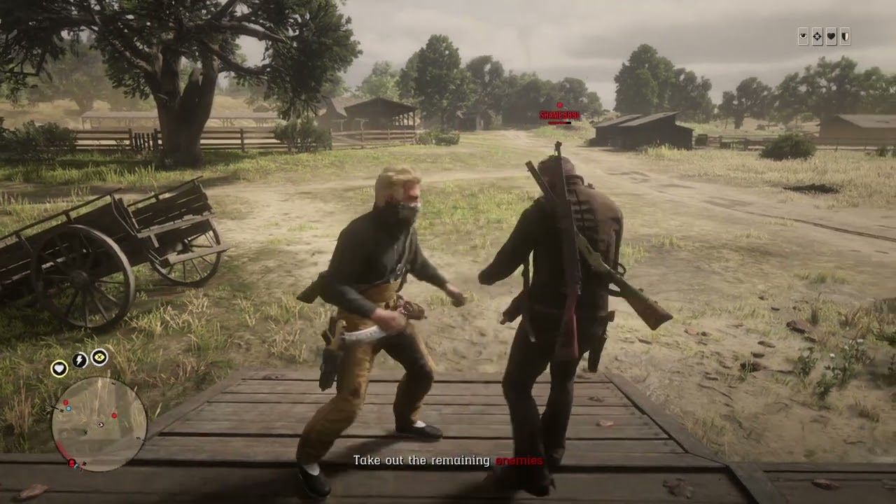 Red Dead Redemption 2: Online fist fight against  7 players back to back knockouts