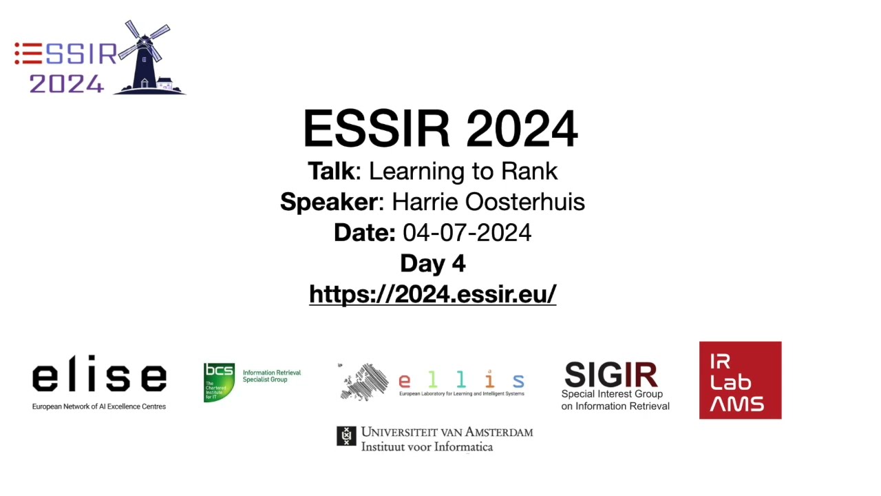 ESSIR 2024: Learning to Rank