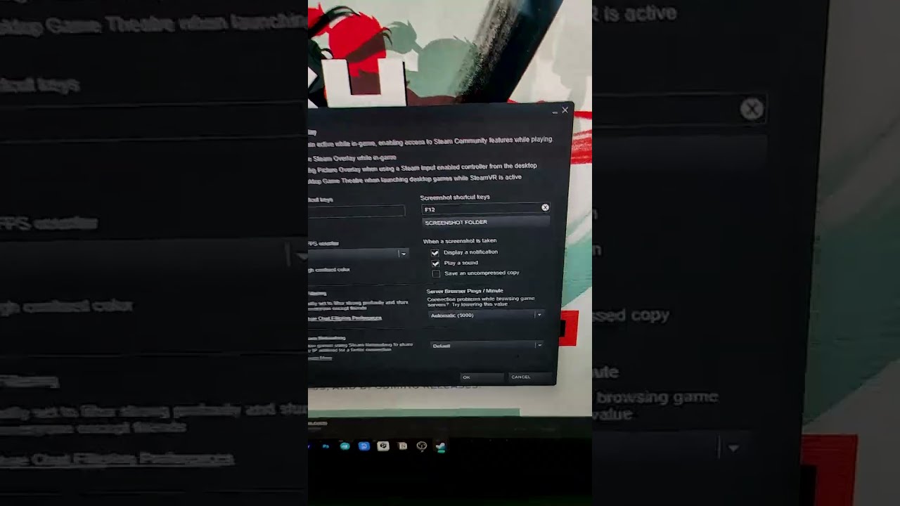 I can't take screenshots in Steam games on my Windows laptop