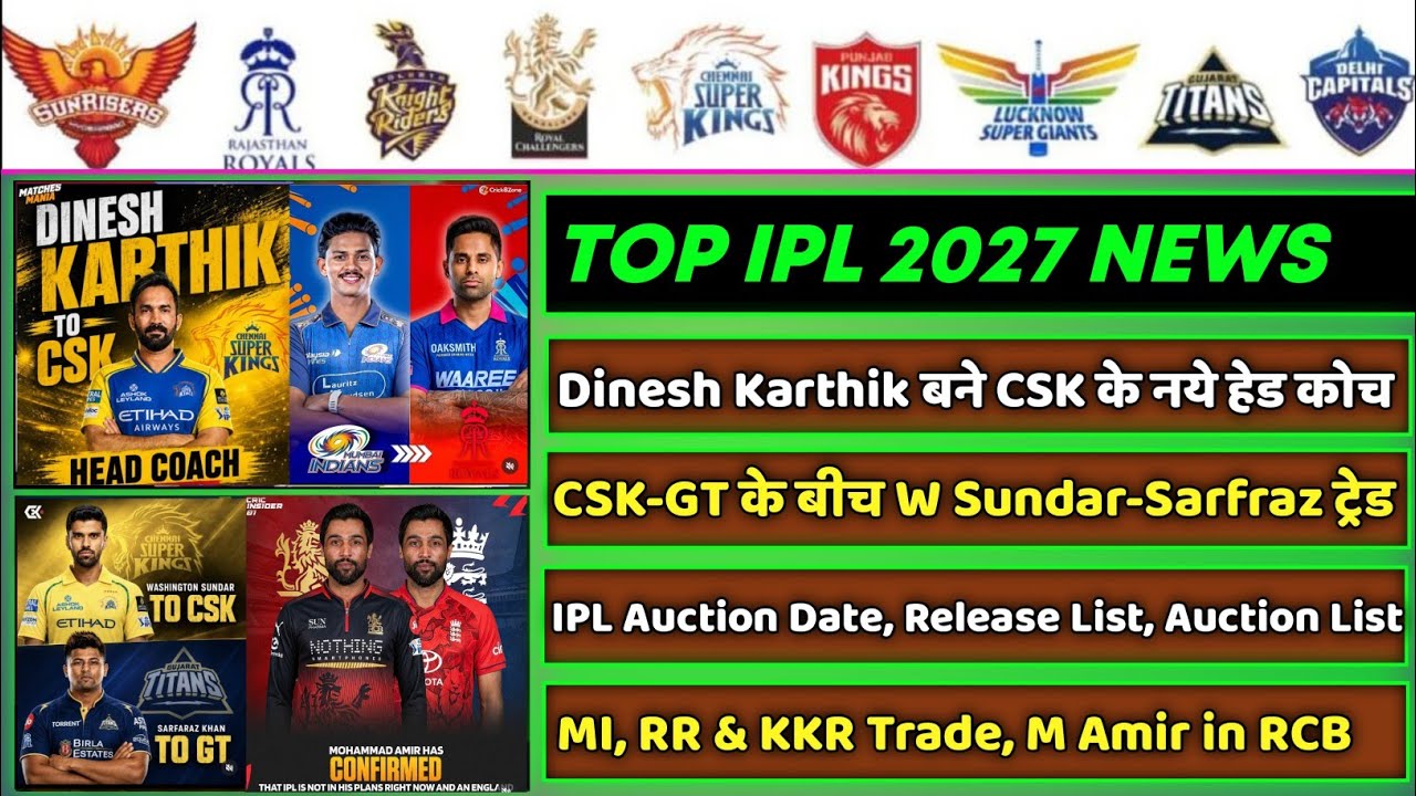 IPL 2027 - 8 Big News for IPL on Sept 7 (CSK Head Coach, IPL Trade, MI, RR, KKR, RCB Updates, DC)