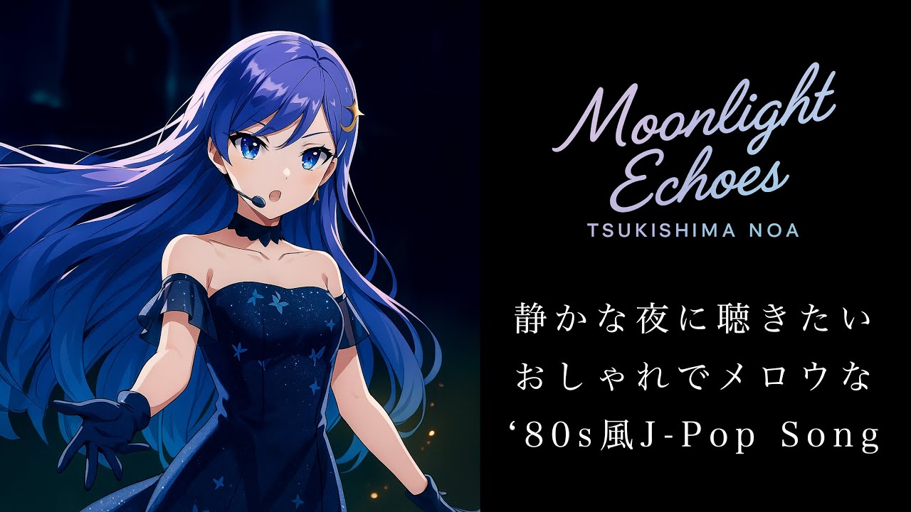 【静かな夜にメロウなJ-Pop】月島ノア- ムーンライト・エコーズ Noa Tsukishima- Moonlight Echoes #chilling #moon #80smusic