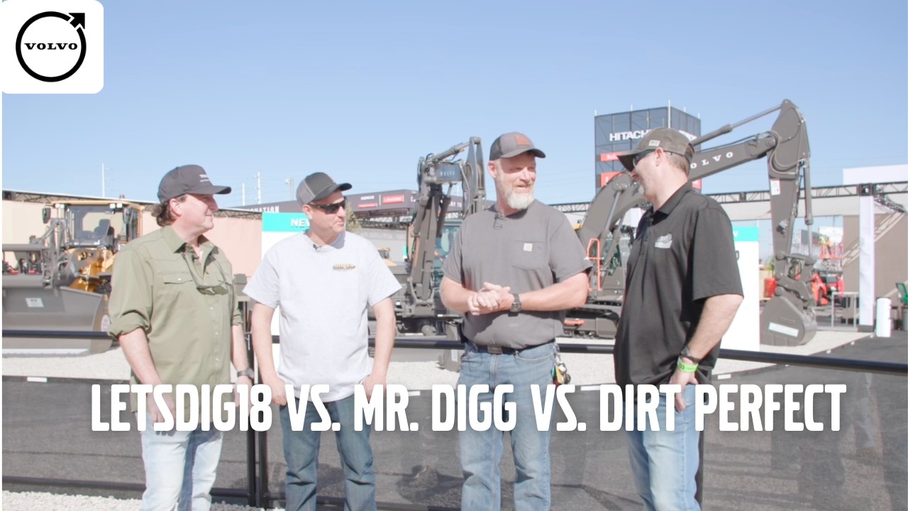 Watch LetsDig18, Dirt Perfect & Mr. DiGG Compete at Volvo’s CONEXPO Booth