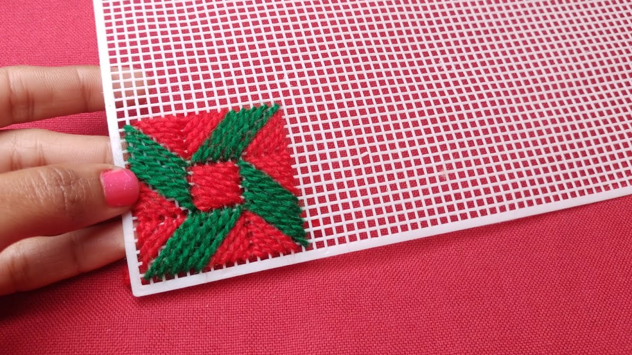 ✨️SQUARE◾️ SHAPED LATEST PLASTIC CANVAS DESIGN FOR HAND FAN//चोकोर नेट के पंखे की डिज़ाइन 🦋✨️