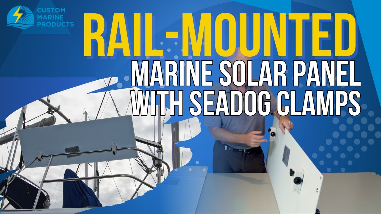 Rail-Mounted Carbon Fiber Solar Panel – Adjustable Marine Mount with Seadog Brackets