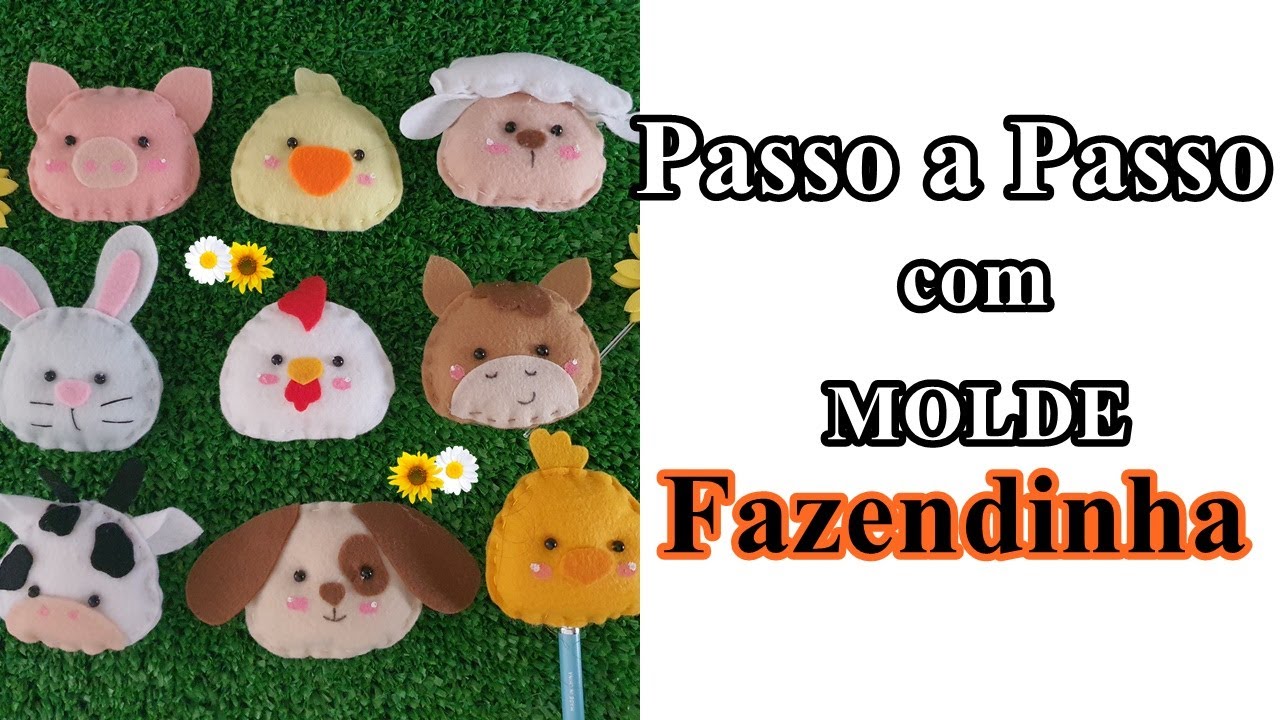 9 DIY Kawaii Animals Ideas Easy Pen, Animais fazendinha Lembrancinha, Chaveiro em feltro,