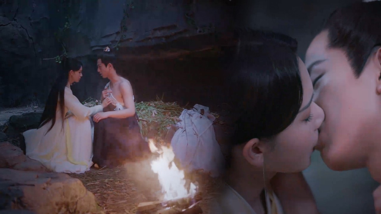 【超欲】王爺受傷躲在山洞和灰姑娘激吻，張凌赫嘴角含春的樣子好羞澀！#张凌赫 #田曦薇 #逐玉#剧情 #爱情