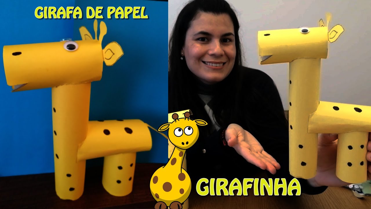 Como fazer RÁPIDO uma GIRAFA DE PAPEL\ROLO DE PAPEL HIGIÊNICO!🦒🦒