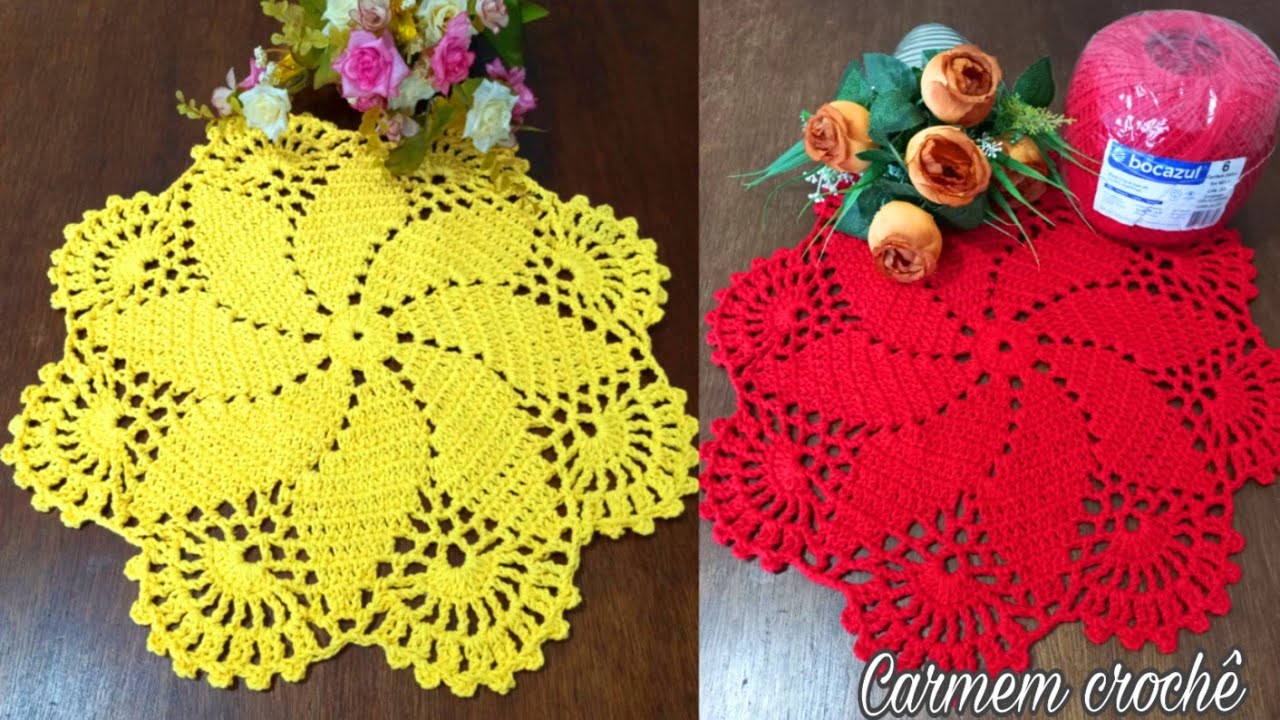 CENTRO DE MESA FÁCIL E MUITO ECONÔMICO TUTORIAL CROCHÊ PASSO A PASSO