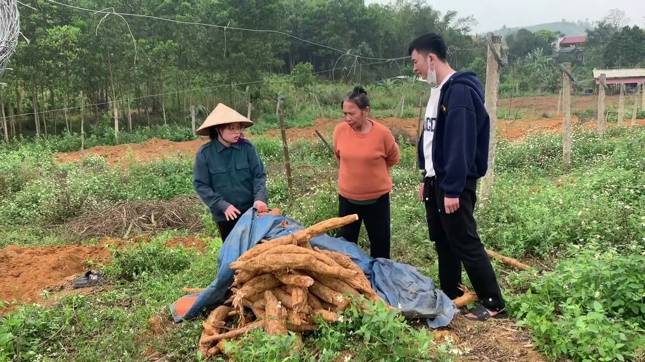 Huy thương chị vất vả quá