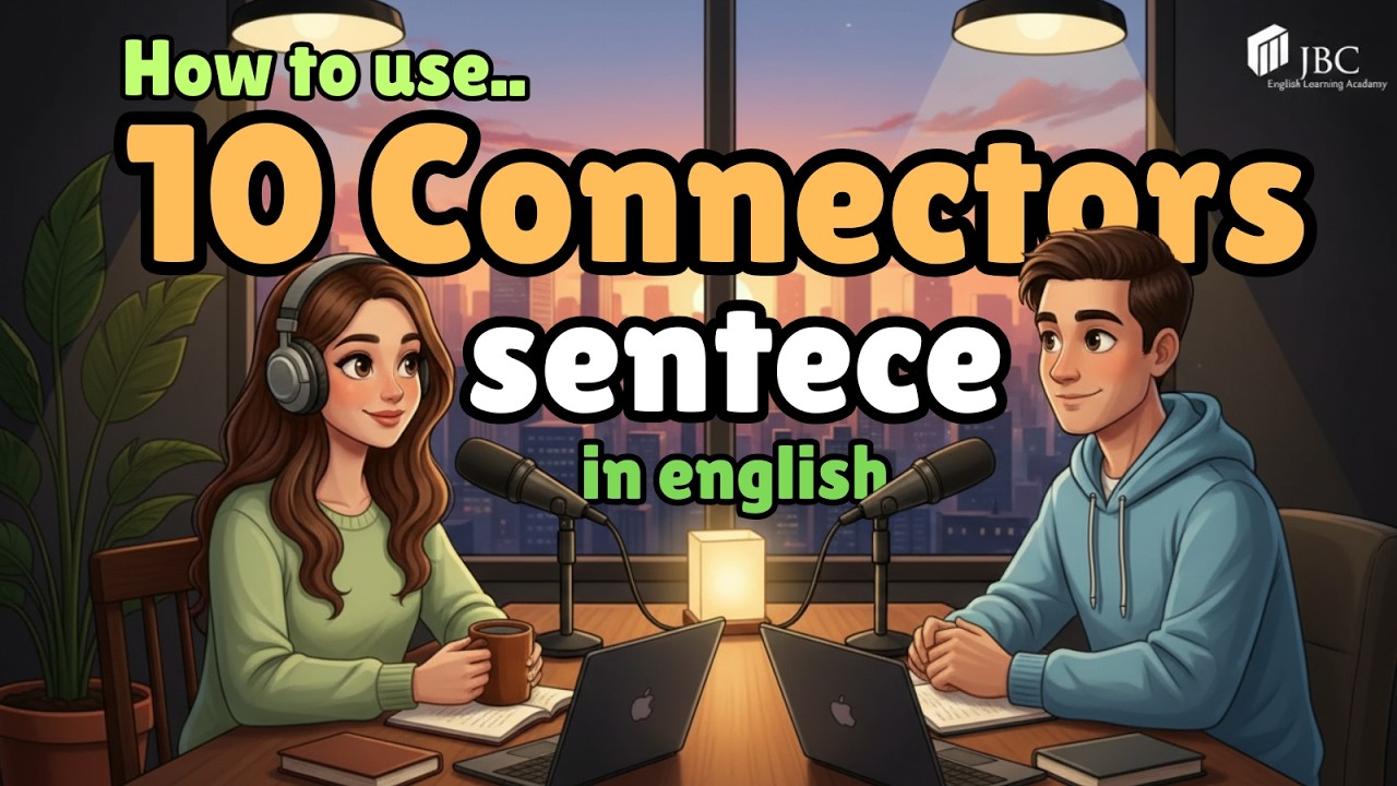 10 English Connectors to Speak Fluently | Real Conversation Practice with Sarah and Alex