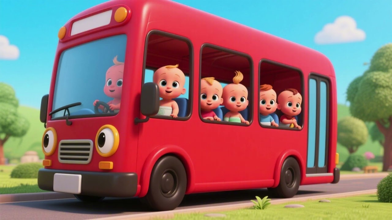 Five Little Babies on a Big Red Bus 🚌👶 | Fun Counting Song for Kids