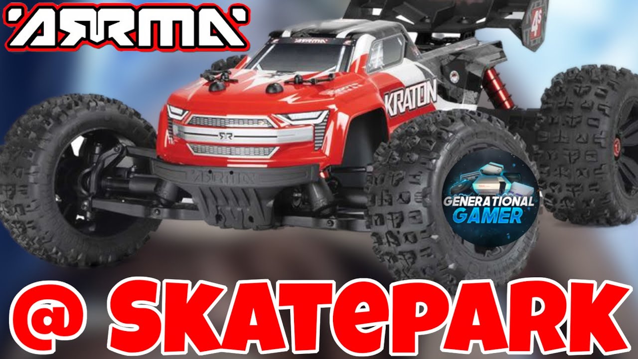 Extreme Jumps with Arrma Kraton 4S V2.5 Bashing @ Skatepark