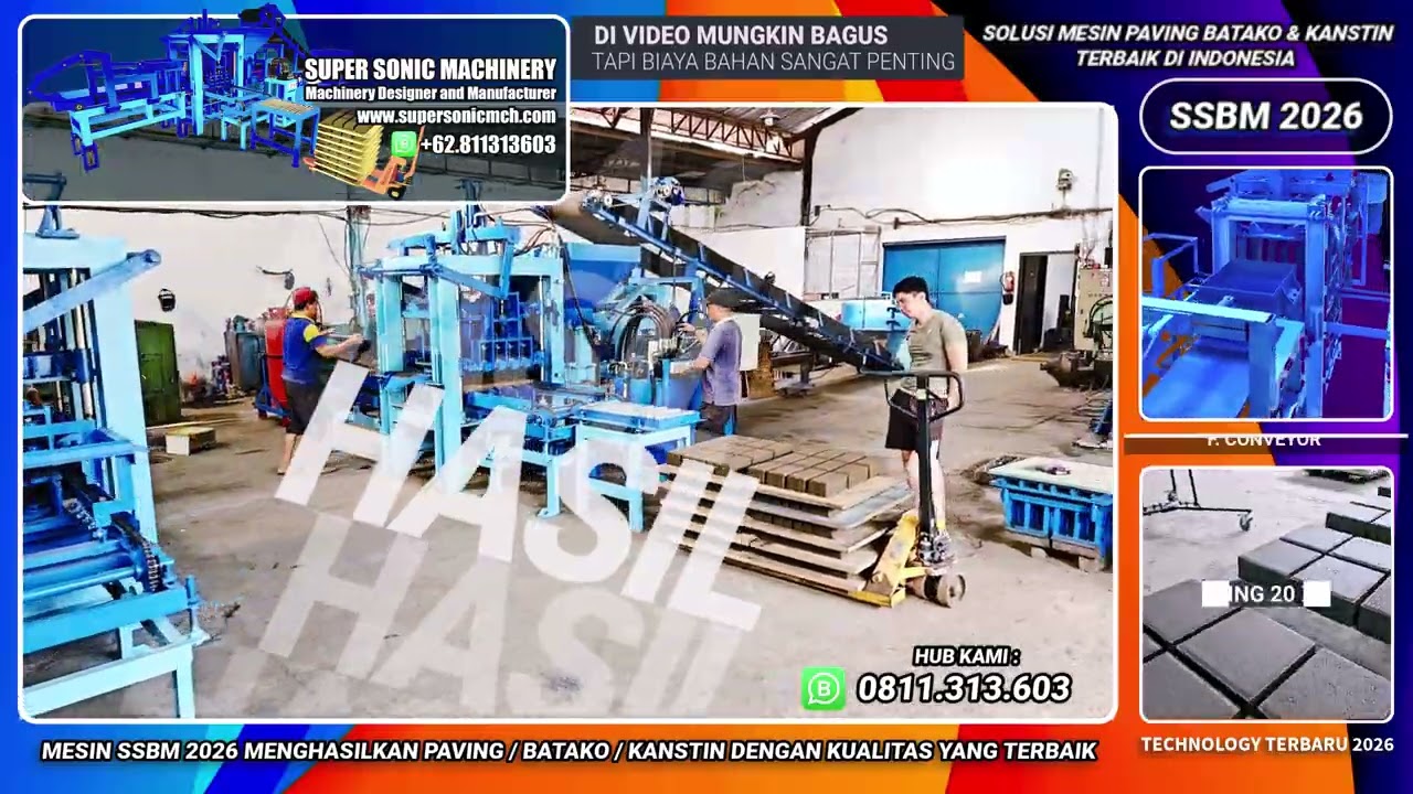 ESIN CETAK PAVING / BATAKO / KANSTIN DESIGN TERBARU INDONESIA Super Sonic Machinery +62.811313603 .