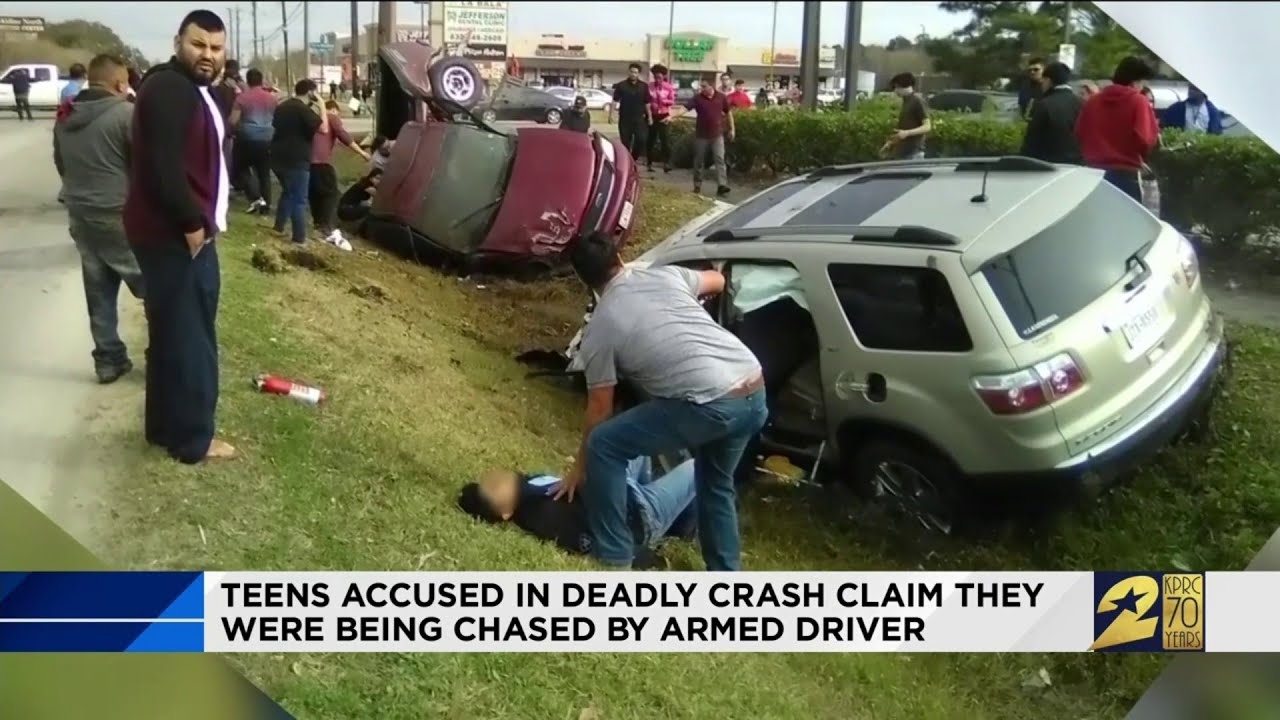 Teens accused in deadly crash claim they were being chased by armed driver
