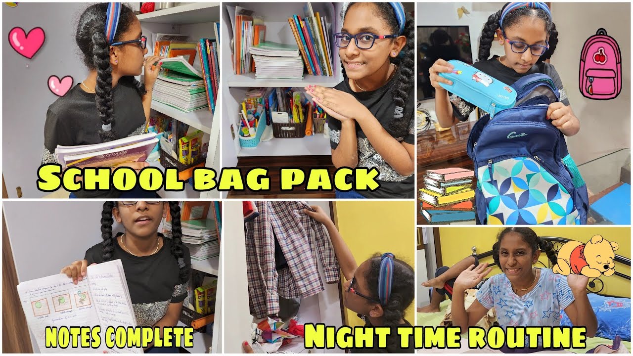 Pack With STARLETT For School🎒What's in School Bag Of A ICSE 6TH Grader📚👝 Night Time Routine
