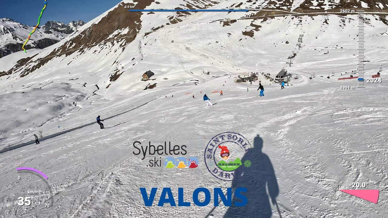 LES SYBELLES - PISTE VALONS (retour La Toussuire/Le Corbier) - GOPRO 4K