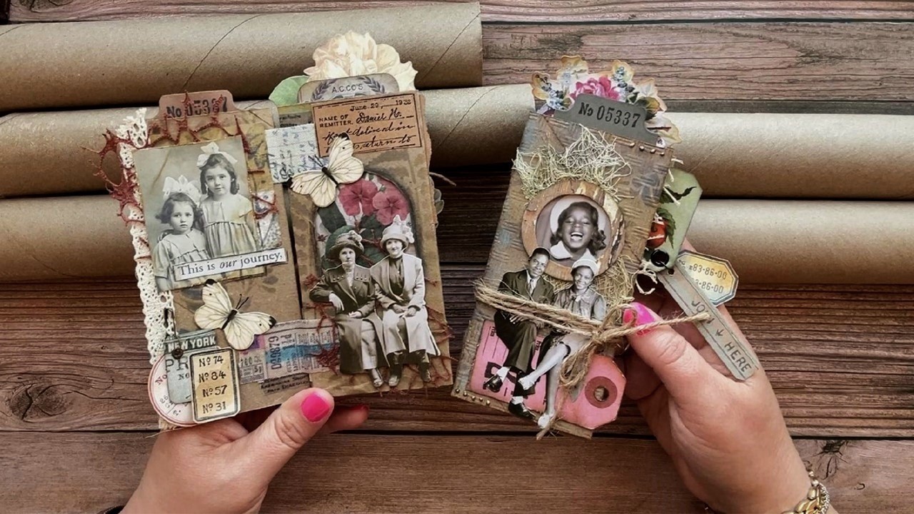 Turn PAPER TOWEL ROLLS into Mini JUNK JOURNALS! Easy DIY Step-By-Step TUTORIAL! #recycle #howto