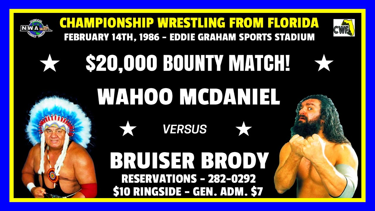 $20,000 Bounty Match: Wahoo McDaniel vs Bruiser Brody (February 14th, 1986) (CWF)