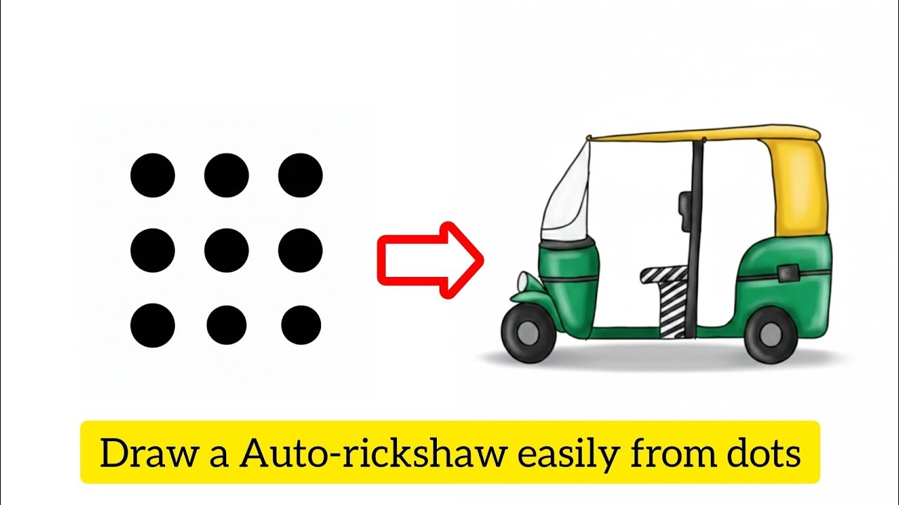 How to Draw Auto Rickshaw Step by Step | অটো রিক্সা আঁকার সহজ নিয়ম #autorickshaw #drawing 