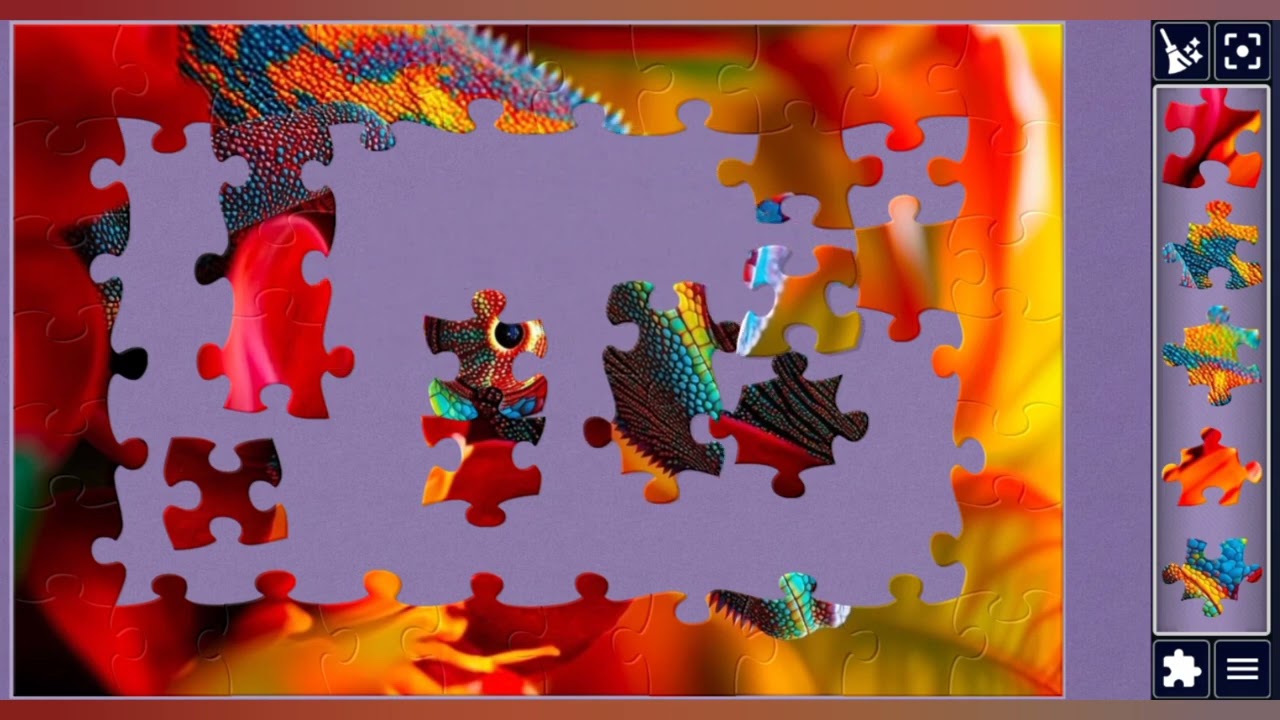 Bright & Colorful Chemoleon🦎🏵️🧩 amazing jigsaw puzzle 🧩//@jigsawpuzzle45 