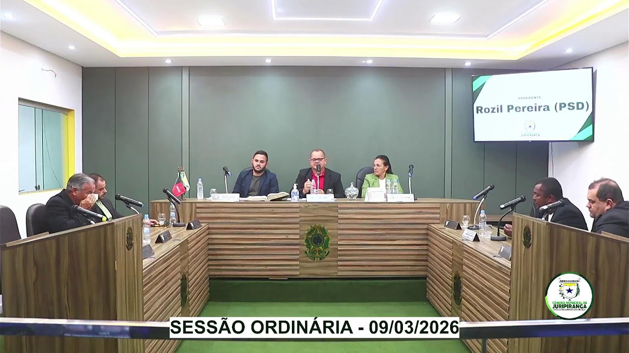 SESSÃO ORDINÁRIA - 09/03/2026 - Câmara Municipal de Juripiranga.
