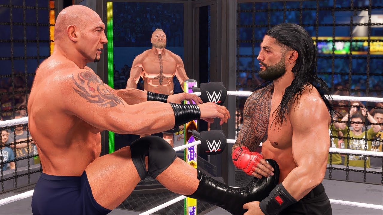 Elimination Chamber Match Ft. Roman Reigns Batista Brock Lesnar John Cena Fiend Edge | WWE 2K23
