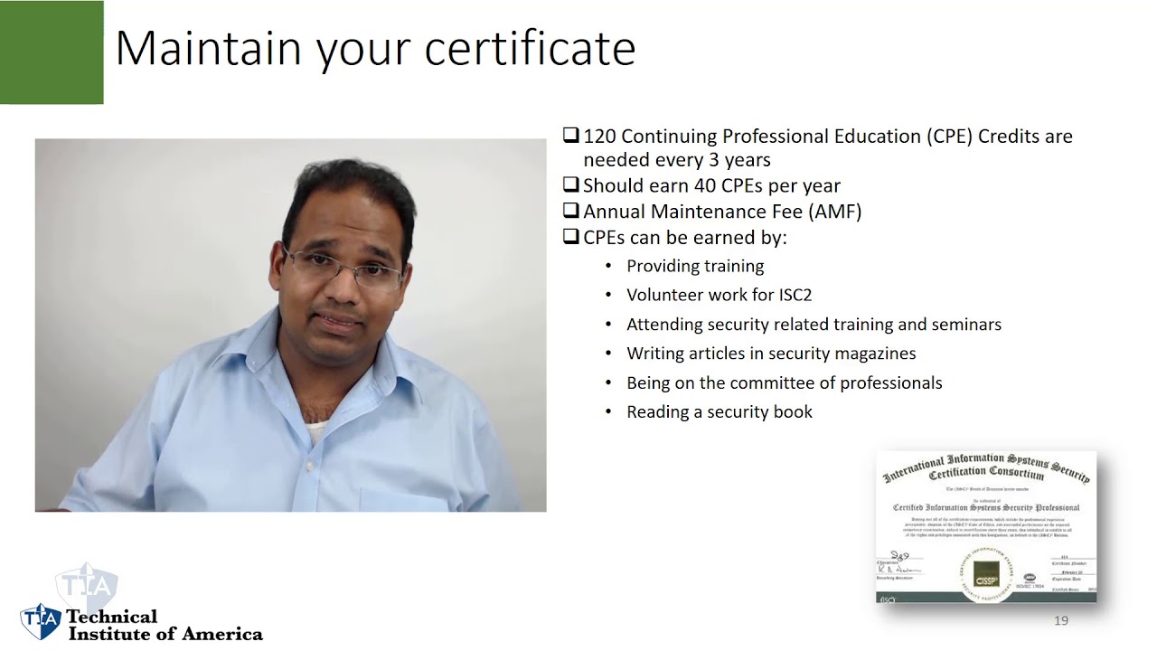 CISSP Maintain your certification