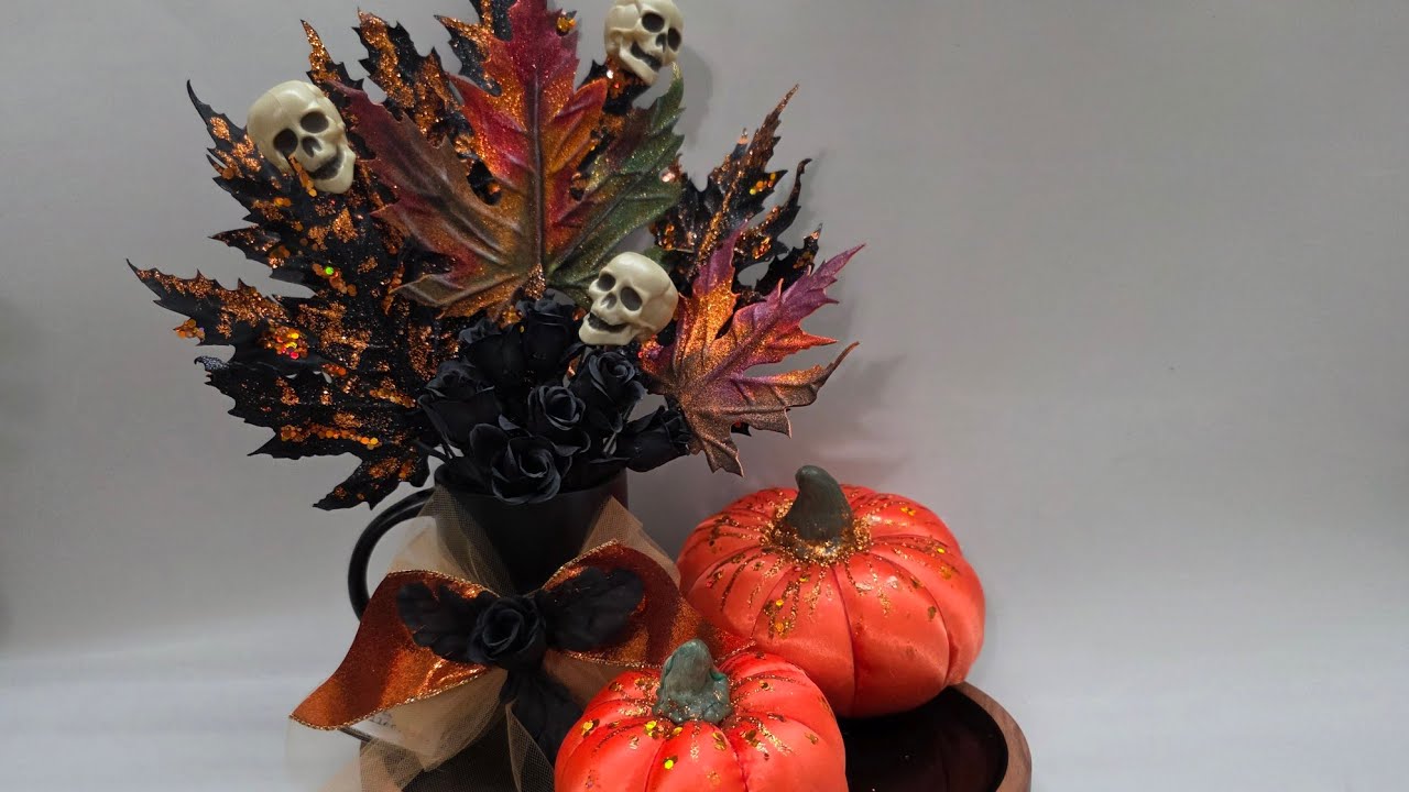 DIY CALABAZA Y HOJAS DE ARCE  decoradas en  Foami